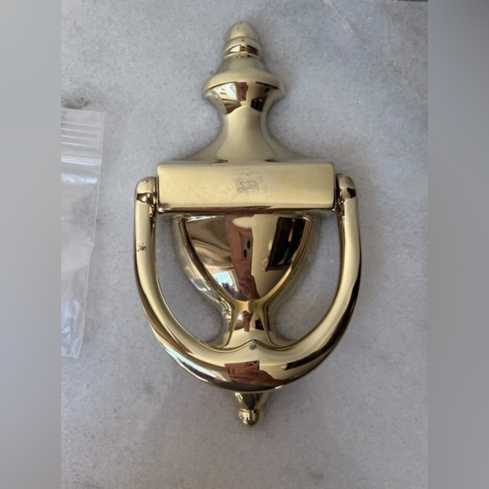 Vintage Polished Brass Door Knocker Traditional Colonial 6.75"